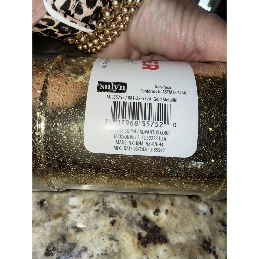 Lot‎ Of 2 One Pound 1lb Gold Craft Glitter Shaker Bottle Sulyn Fun To Make. 5411